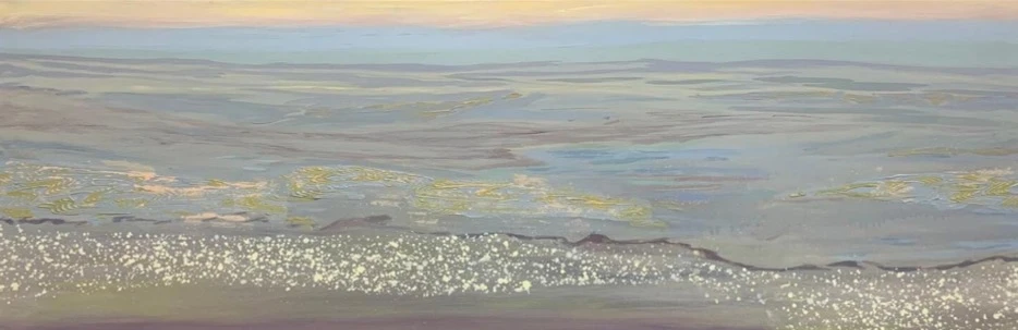 *Shifting Sandymount*, acrylic, Gesso on canvas, 120 x 40 cm.
