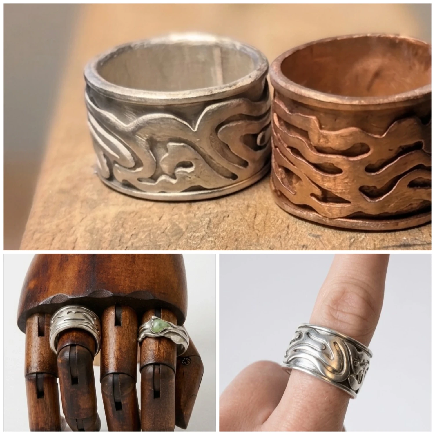 Fidget rings, Ag 925, Cu.