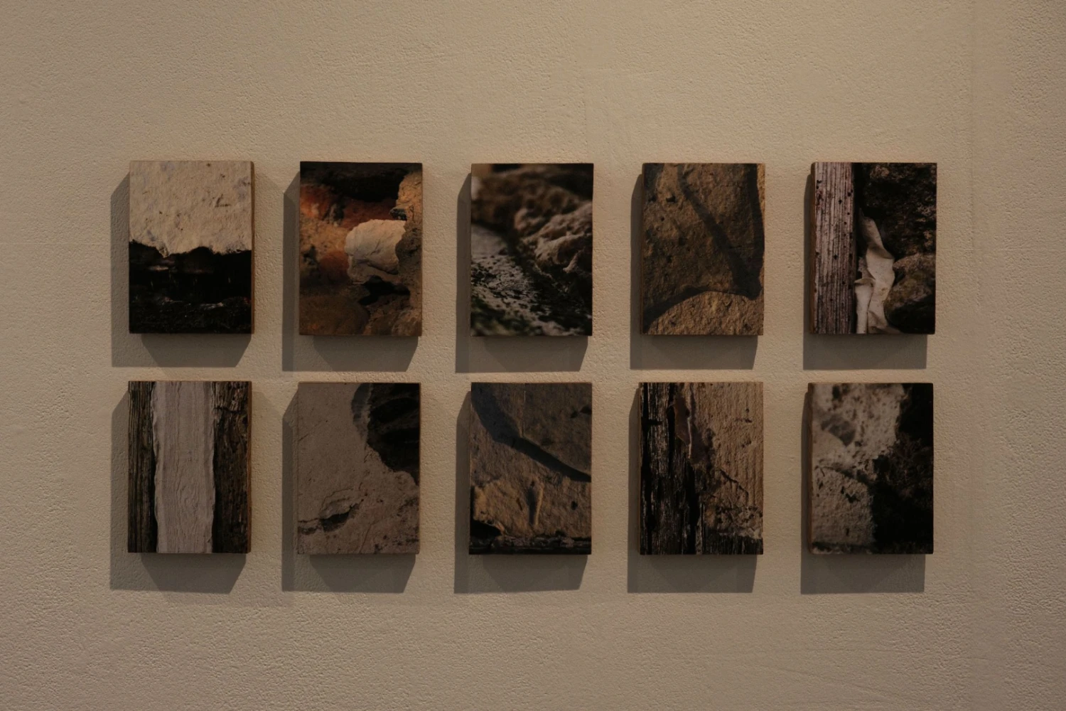 *Acts of Care*, series of digital prints mounted on plywood, 5 x 7 inches each.