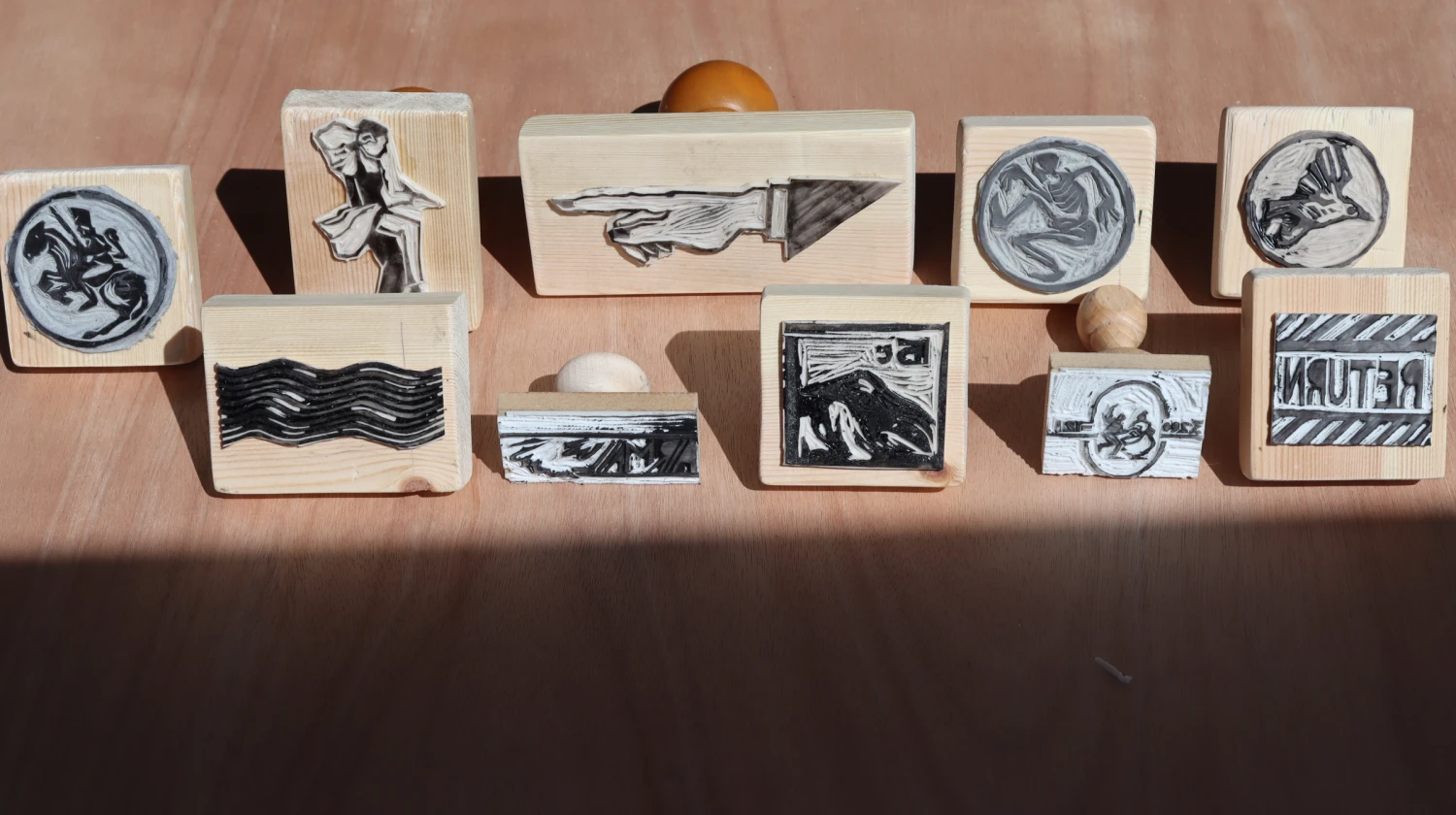 Collection of postal stamps.