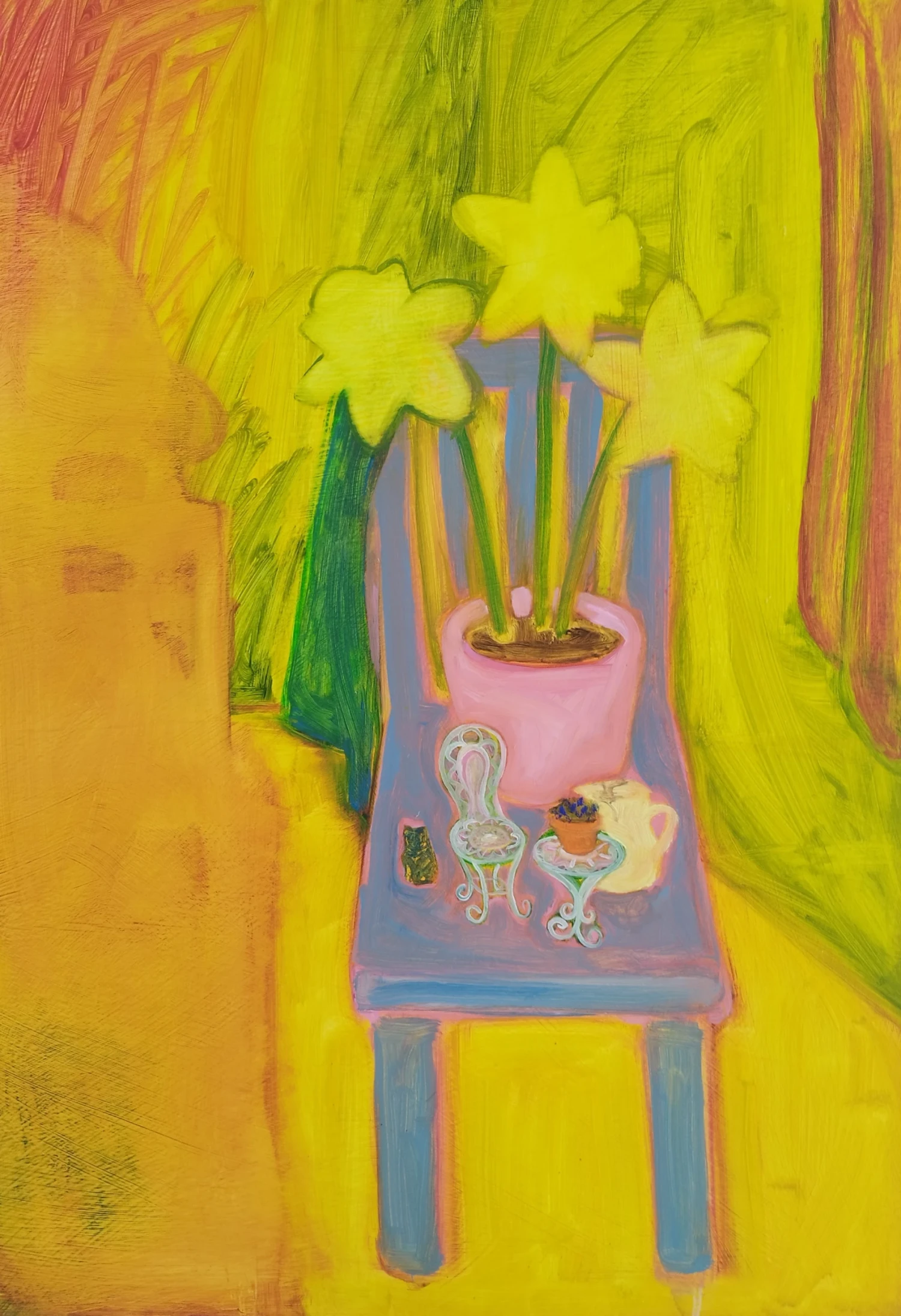 *2 Chair Forms*, oil on board, 59.4 x 42 cm.