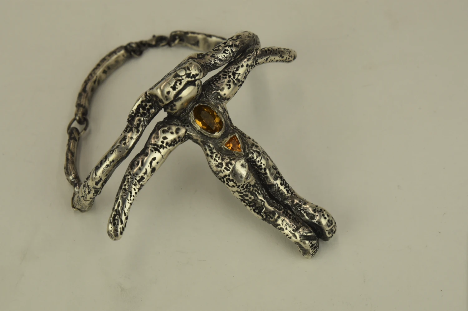 *Gluttony Bracelet*, 925 Silver, orange Citrine.