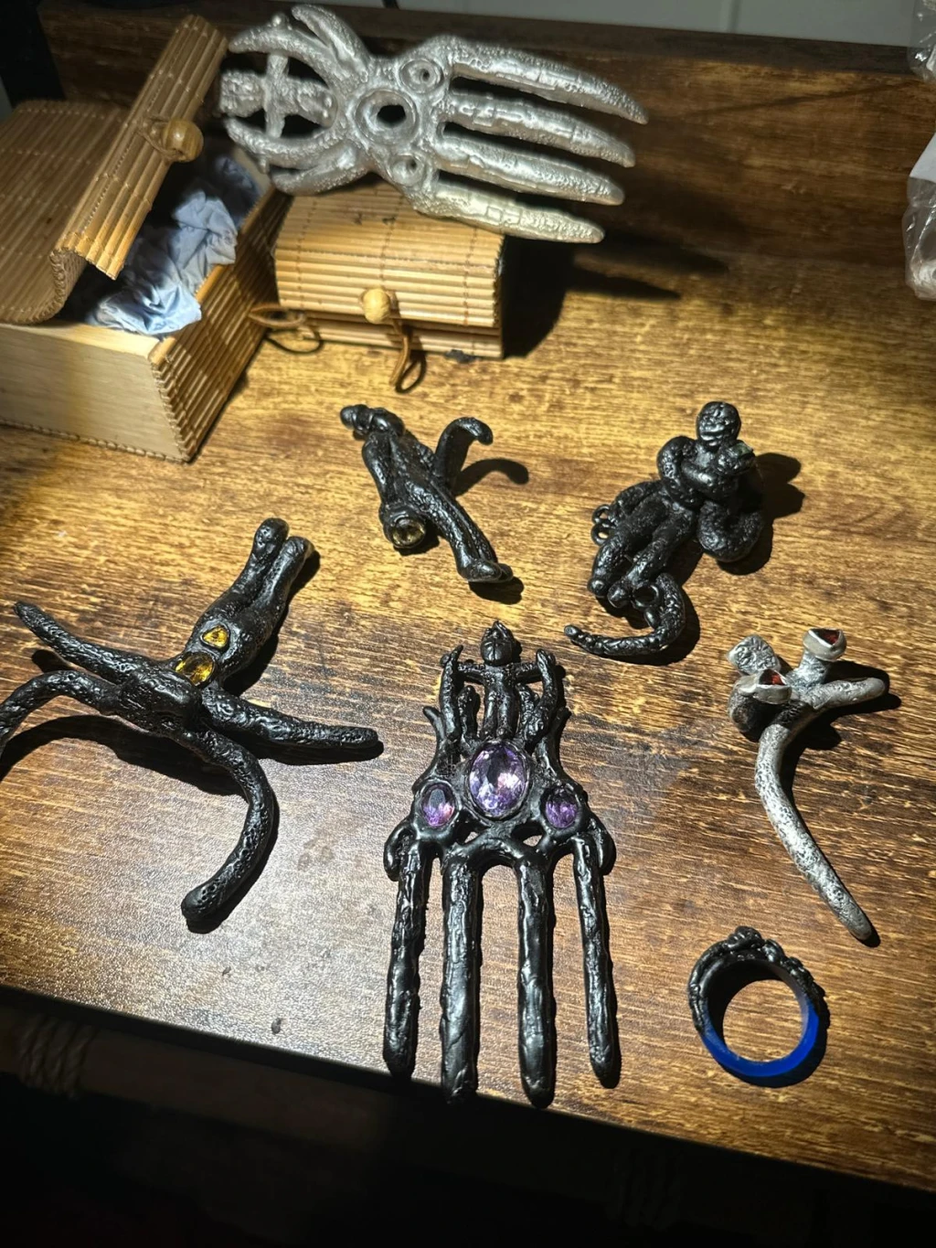 Wax fabrication and gem sizing.
