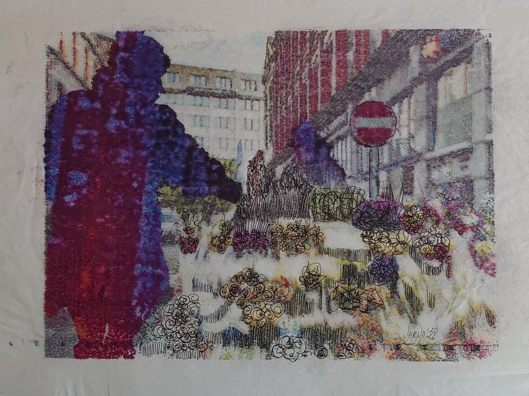 *No Entry, Still Growing*, rice paper, acetate print, 35 × 25 cm.