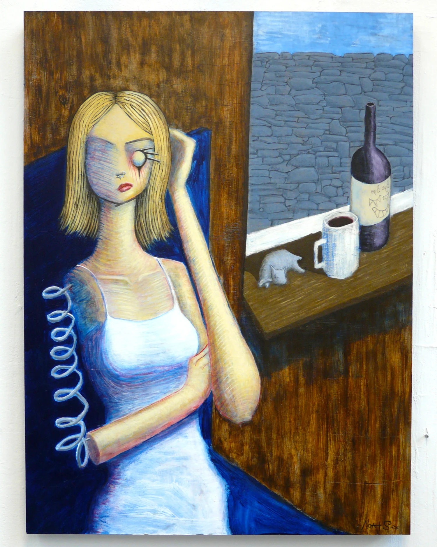 *Mean Girl*, acrylic on wood.