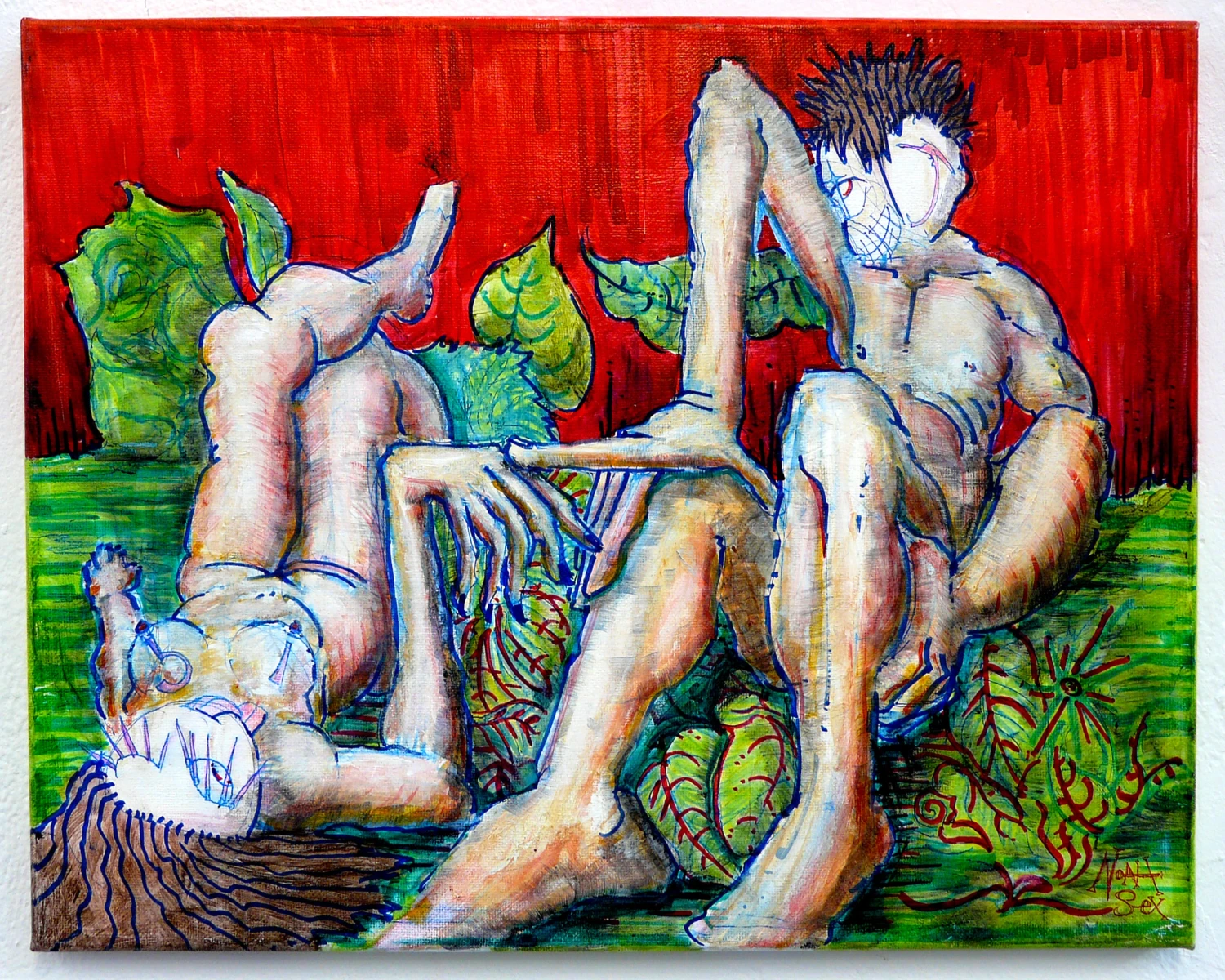 *Eden*, acrylic and ink on canvas.