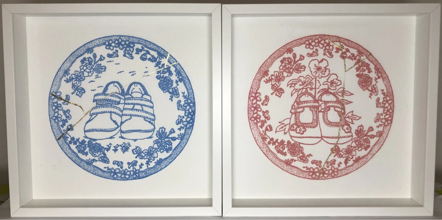 *Fragments: Handle with Care — Blue Willow and Pink Willow*
