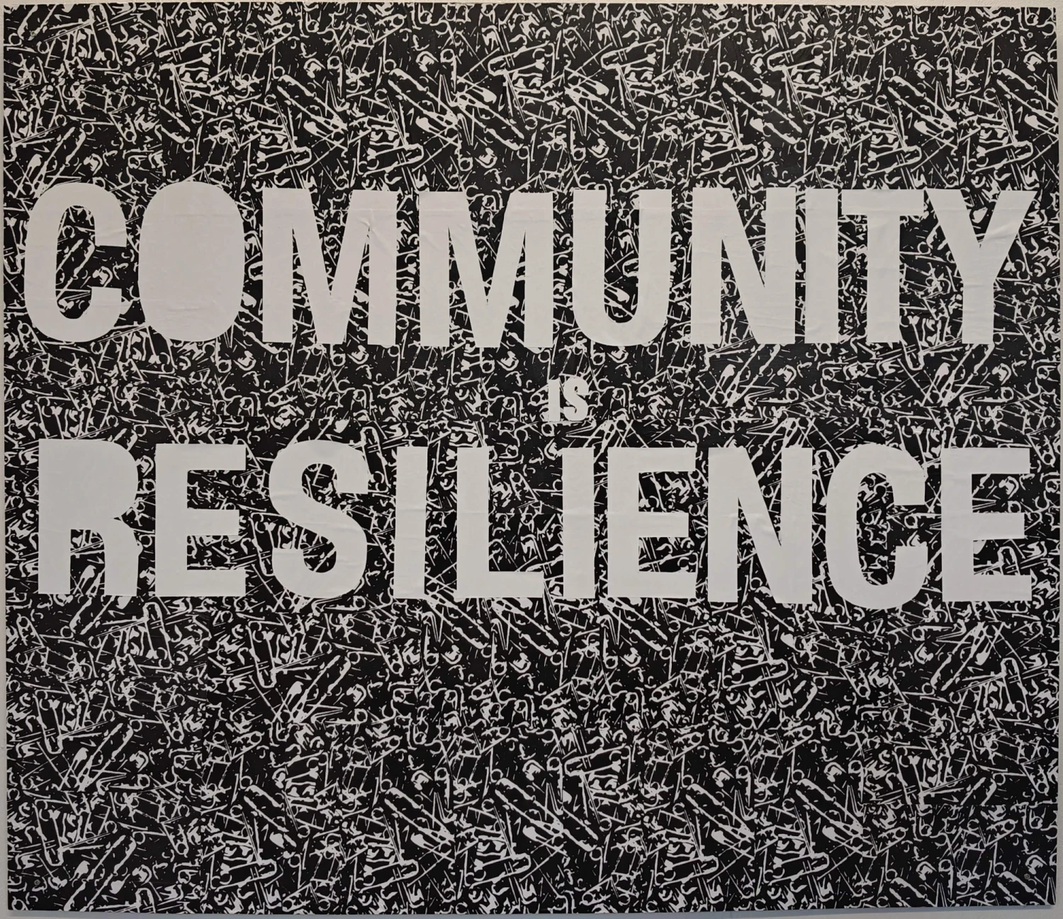 *Community is Resilience*, large collage,120 x 142 cm.