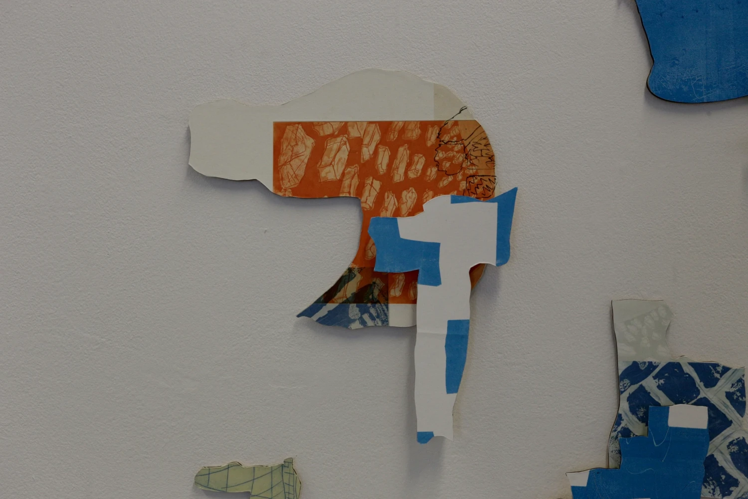 *Assemblages*, prints adhered to laser cut plywood pieces.