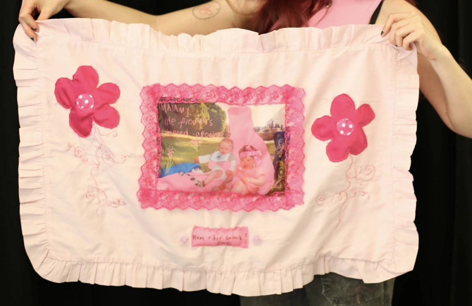 *Mammy the Flowers Stopped Growing*, textile piece.