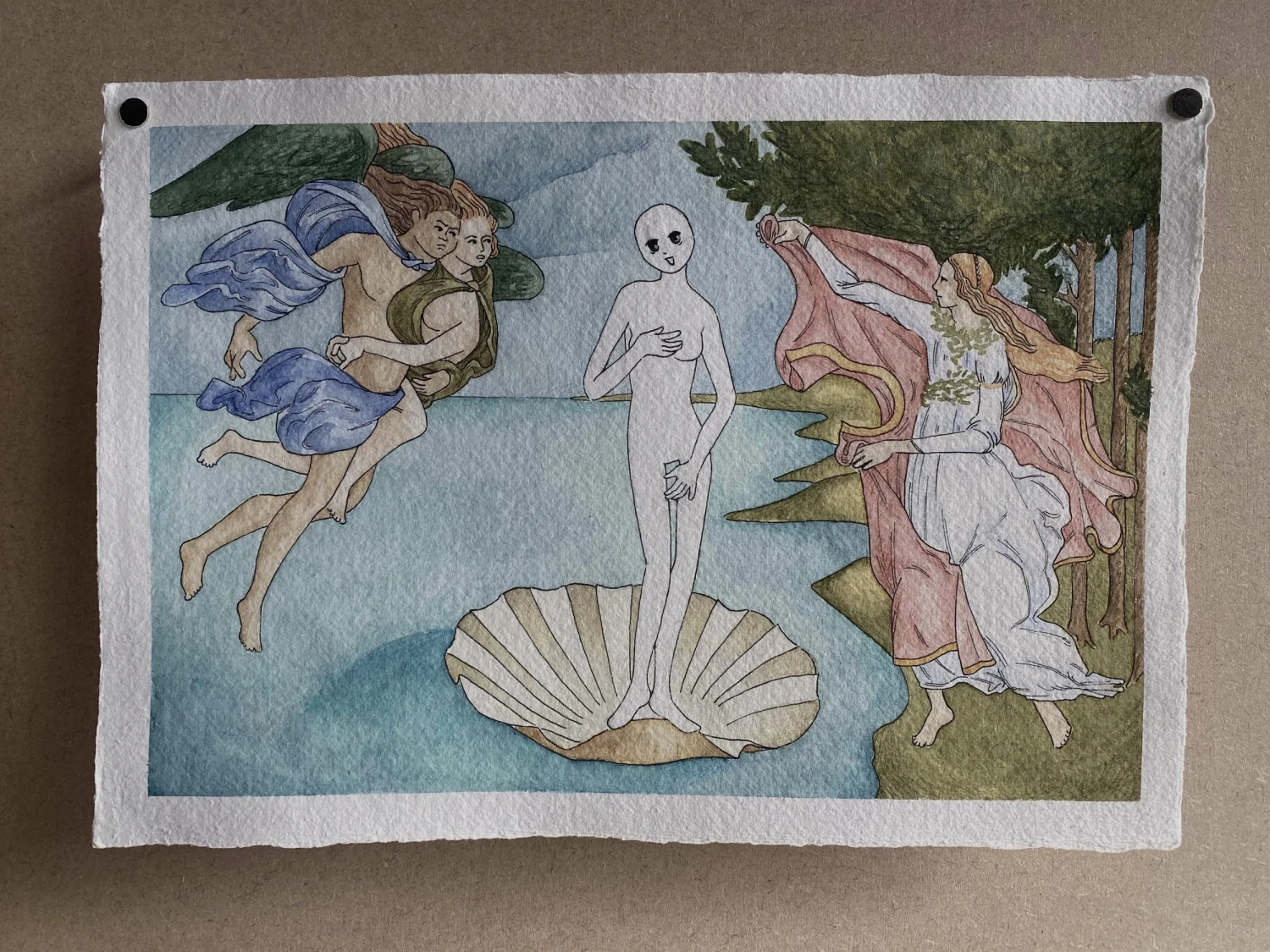 Venus 1, watercolour and pencil on cotton rag, 30 x 20.5 cm.