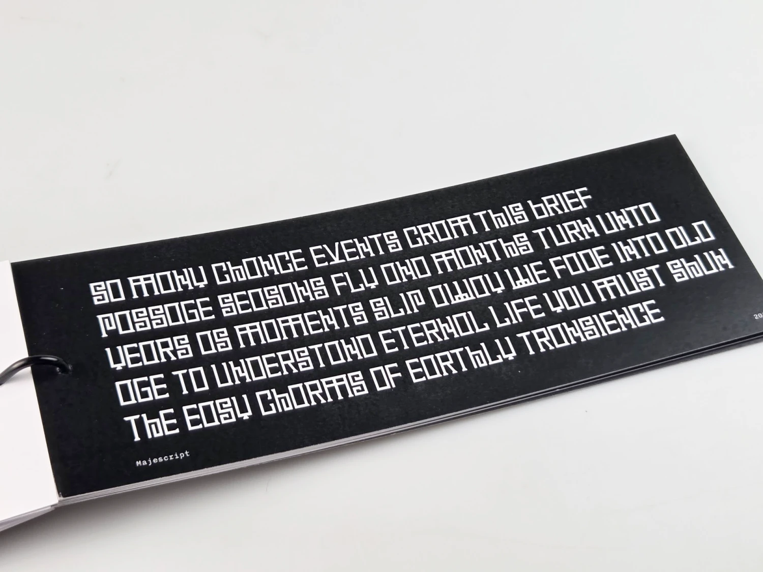Contents Majescript Type Specimen.