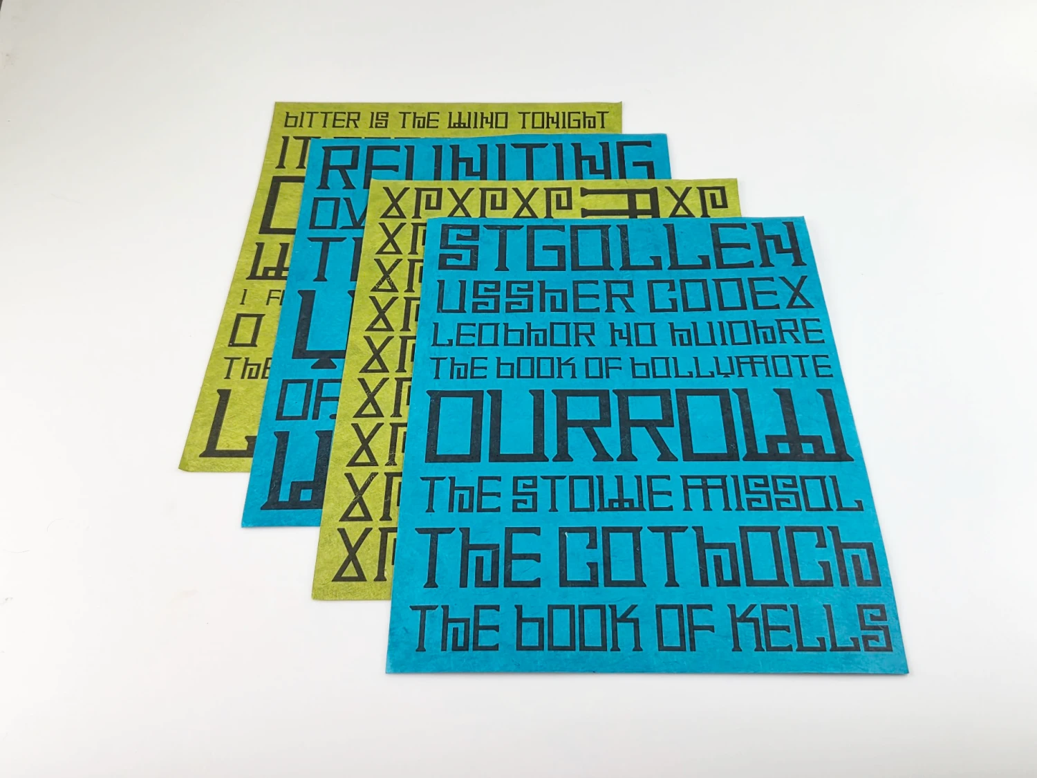 Majescript Type posters.