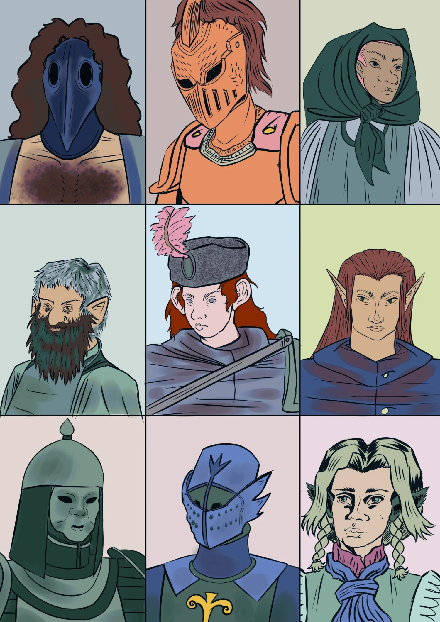 Character cards.