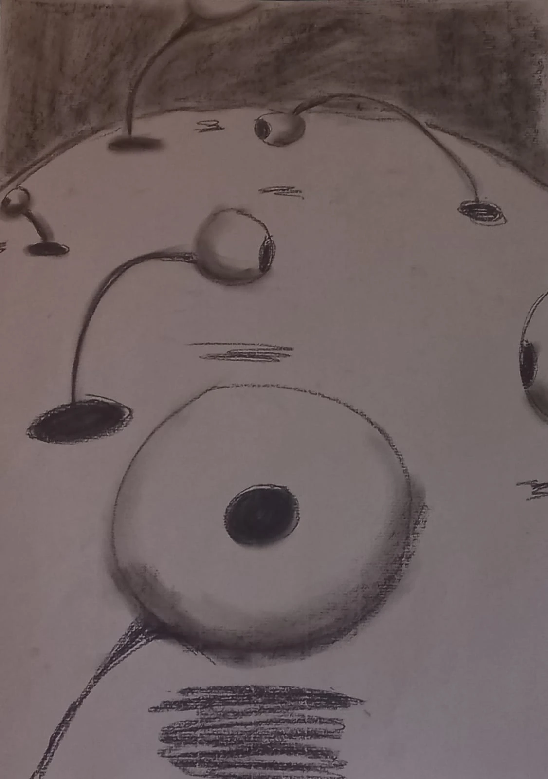 *Untitled 2026*, charcoal on paper, 29.7 x 42 cm.