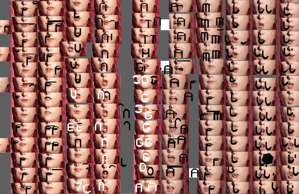 Process of making the letterforms.