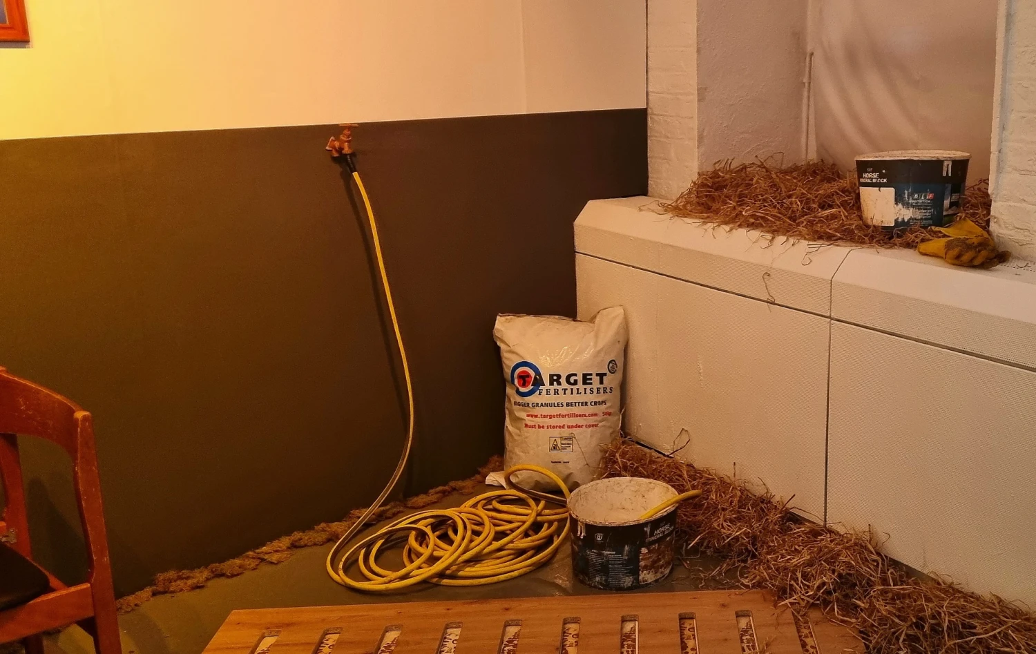 Objects gathered and made by hand to exist as props in the spacing of the stage set.
