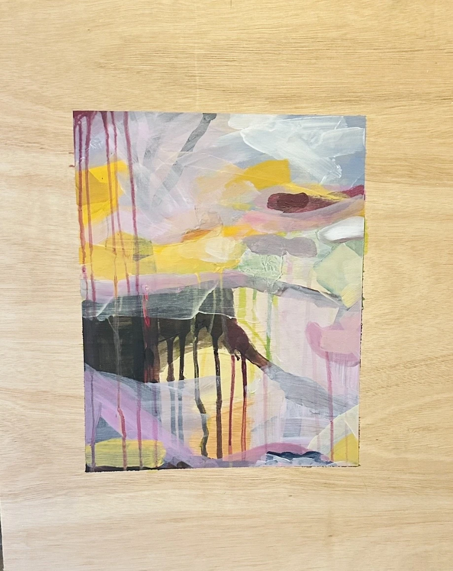*Where the Air Turns Golden*, acrylic on plywood,1.9 x 2ft.